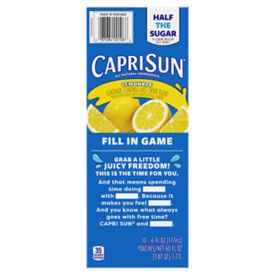 Capri Sun Mountain Cooler Ready-to-Drink Soft Drink, 10 - 6 Fl Oz Pouches  (Pack of 12)