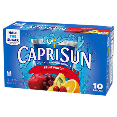 Capri Sun® Fruit Punch Flavored Juice Drink Blend, 10 ct Box, 6 fl oz  Pouches