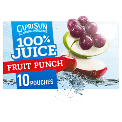 Capri Sun Fruit Punch Flavored 100% Juice Blend, 6 fl oz, 10 count, 60 Fluid ounce
