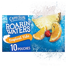 Capri Sun Roarin' Waters Tropical Tide Flavored Water Beverage, 6 fl oz,10 count, 60 Fluid ounce