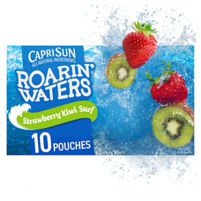 Capri Sun Roarin' Waters Strawberry Kiwi Surf Flavored Water Beverage, 6 fl oz, 10 count, 60 Fluid ounce