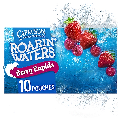 Capri Sun Roarin' Waters Berry Rapids Flavored Water Beverage, 6 fl oz, 10 count