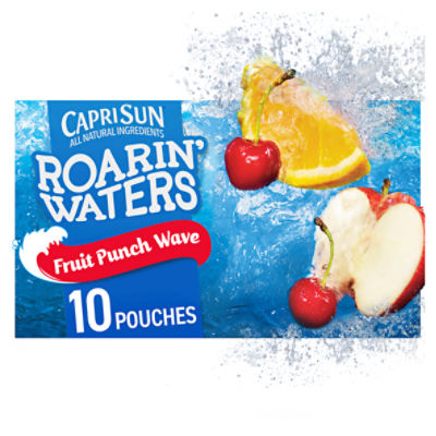 Capri Sun Roarin' Waters Fruit Punch Wave Flavored Water Beverage, 6 fl oz,  10 count - The Fresh Grocer