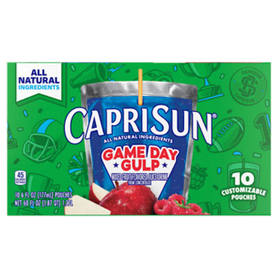 Capri Sun Game Day Gulp Mixed Fruit Flavored Juice Drink, 6 fl oz, 10 count