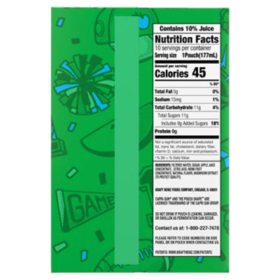 Capri Sun Game Day Gulp Mixed Fruit Flavored Juice Drink, 6 fl oz