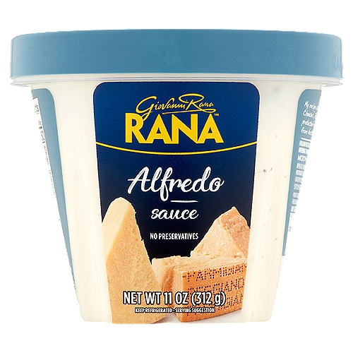 Rana Alfredo Sauce, 11 oz
My recipe uses the "King of Italian Cheeses", Parmigiano Reggiano D.O.P. - a protected-origin cheese from Northern Italy.
Giovanni Rana