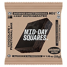 Mid-Day Squares Brownie Batter Chocolate + Functional Bar, 1.16 oz