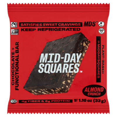 Mid-Day Squares Almond Crunch Chocolate + Functional Bar, 1.16 oz