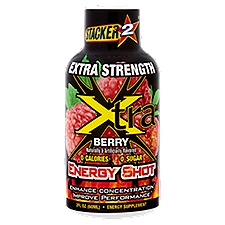 Stacker 2 Xtra Extra Strength Berry Energy Shot Supplement, 2 fl oz