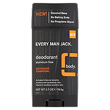 Every Man Jack Activated Charcoal Body Deodorant, 2.7 oz