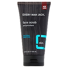 Every Man Jack Face Scrub and Pre-Shave Natural Menthol, 5 Fluid ounce