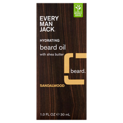 Every Man Jack Sandalwood Hydrating Beard Oil with Shea Butter, 1.0 fl oz, 15 Fluid ounce