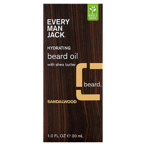 Every Man Jack Sandalwood Hydrating Beard Oil with Shea Butter, 1.0 fl oz