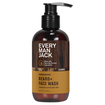 Every Man Jack Cleanse Sandalwood Beard + Face Wash, 6.7 fl oz