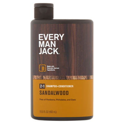 Every Man Jack Sandalwood 2 in 1 Shampoo + Conditioner, 13.5 fl oz