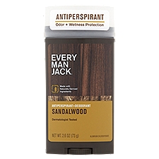 Every Man Jack Sandalwood Antiperspirant + Deodorant, 2.6 oz, 2.6 Ounce