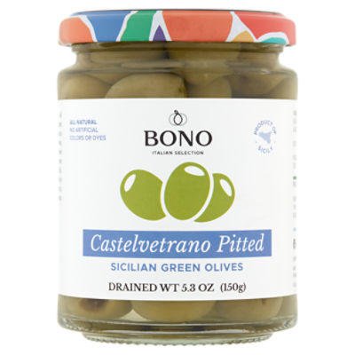 Bono Castelvetrano Pitted Sicilian Green Olives, 5.3 oz, 5.3 Ounce