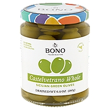 Bono Green Olives Castelvetrano Sicilian Whole, 6.4 Ounce