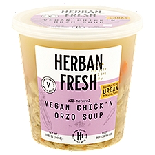 Herban Fresh Vegan Chick'n Orzo Soup, 23.5 oz, 23.5 Ounce