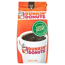 Dunkin' Donuts Medium Roast Dunkin' Decaf Decaffeinated Ground Coffee, 12 oz