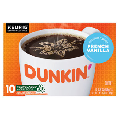 Dunkin' Donuts French Vanilla Coffee K-Cup Pods, 0.37 oz, 10 count, 3.7 Ounce