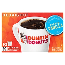 Dunkin' Donuts French Vanilla Coffee K-Cup Pods, 0.37 oz, 10 count