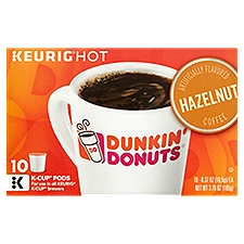 Dunkin' Donuts Hazelnut Coffee, K-Cup Pods, 10 Each