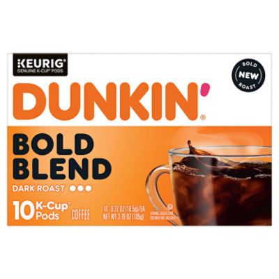 Dunkin' Bold Blend Dark Roast Coffee K-Cup Pods, 0.37 oz, 10 count