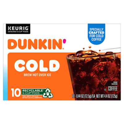 Dunkin' Cold Coffee K-Cup Pods, 0.44 oz, 10 count