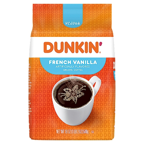 Dunkin' French Vanilla Ground Coffee, 18 oz