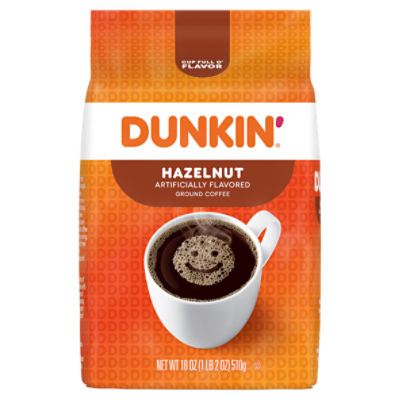 View of Dunkin' Hazelnut Ground Coffee, 18 oz - ShopRite