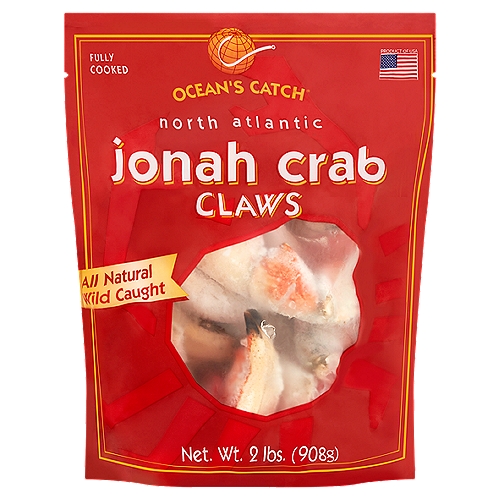 Ocean's Catch North Atlantic Jonah Crab Claws, 2 lbs
Ocean's Catch Jonah Crab Claws are brought to you from the cold waters of the North Atlantic. They are delicious as a cocktail style appetizer, and in cold salads as well.