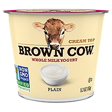 Brown Cow Cream Top Plain, Whole Milk Yogurt, 5.3 Ounce