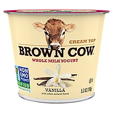 Brown Cow Cream Top Vanilla Whole Milk Yogurt, 5.3 oz. Cup