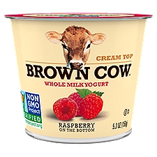 Brown Cow Cream Top Raspberry On Bottom Whole Milk Yogurt, 5.3 oz.