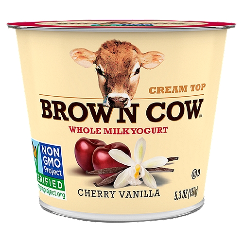 Brown Cow Cream Top Cherry Vanilla Whole Milk Yogurt 5.3 oz. Cup