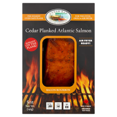 Cedar Bay Bacon Bourbon Cedar Planked Atlantic Salmon, 5 oz, 5 Ounce