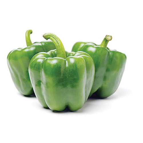 Bright green peppers that are delicious stuffed, grilled, or in salads.