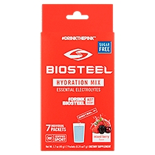 BioSteel Sugar Free Mixed Berry Flavor Hydration Mix Dietary Supplement, 0.24 oz, 7 count