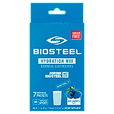 Biosteel Dietary Supplement, Hydration Mix Essential Electrolytes Blue Raspberry Flavor, 7 Each
