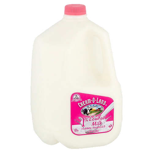 Cream-O-Land 1% Lowfat Milk, 1 gal
No Artificial Growth Hormones Our Farmers' Pledge*
*No Significant Difference Has Been Shown Between Milk from Cows Treated with the Artificial Growth Hormone rBST and Non-rBST-Treated Cows.