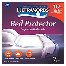 Medline Ultrasorbs Bed Protector Disposable Underpads, 7 count