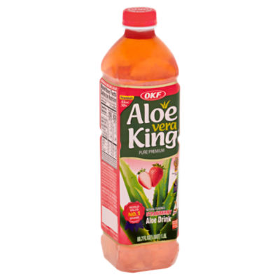 OKF Aloe Vera King Pure Premium Strawberry Aloe Drink, 50.7 fl oz