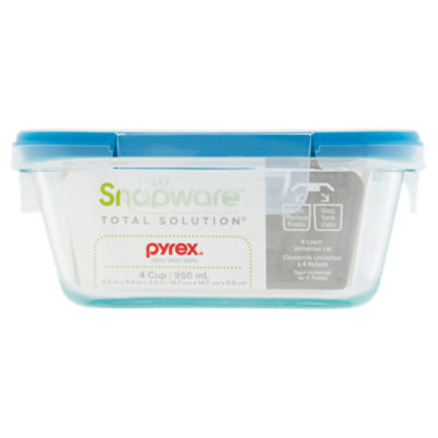 Pyrex Snapware Total Solution 4 Cup Glass Food Storage with Write