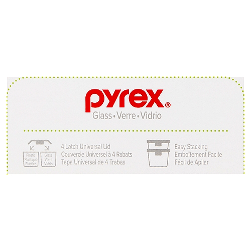 Total Solution® Pyrex® Glass 4-cup Square Food Storage with