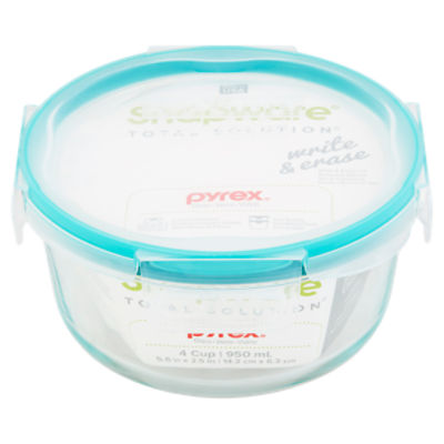 Snapware Total Solution Pyrex Write & Erase Glass Container 4 Cup - 1 ea