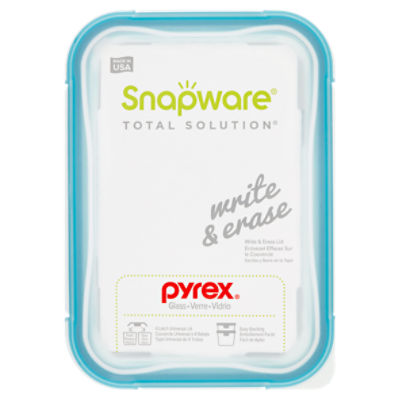 Pyrex Snapware Total Solution 2 Cup Glass Food Storage with Write & Erase Lid