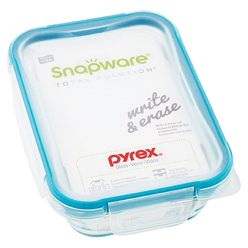 Pyrex Snapware Total Solution 2 Cup Glass Food Storage with Write