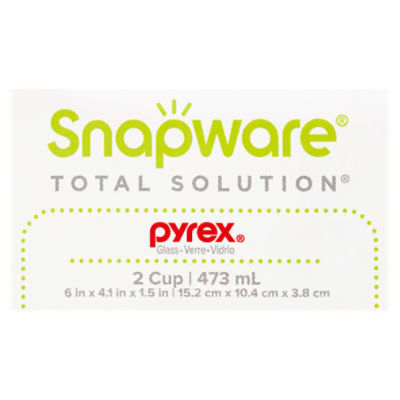 Pyrex Snapware Total Solution 2 Cup Glass Food Storage with Write & Erase  Lid
