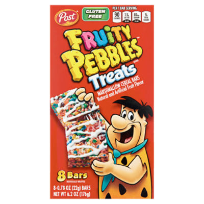 Post Fruity Pebbles Treats Marshmallow Cereal Bars, 8 count, 6.2 oz